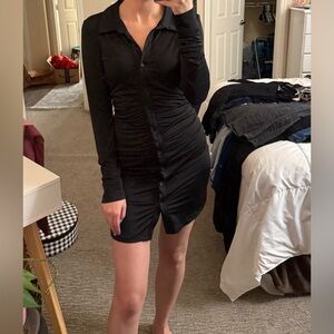 Wild Fable Black Ruched Bodycon Dress